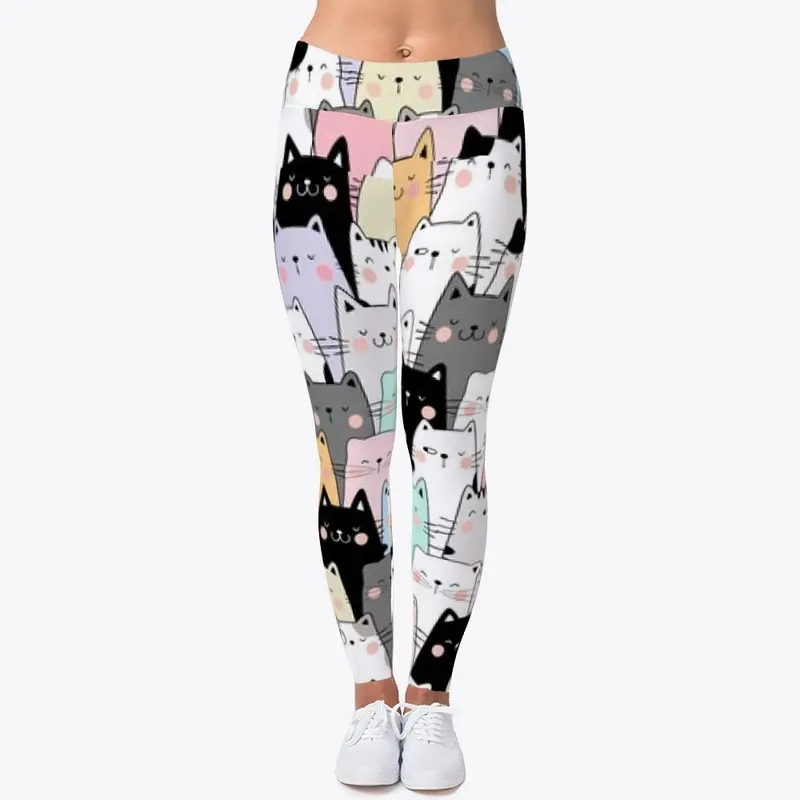 Cute Kitty Cat Leggings Athletic fit